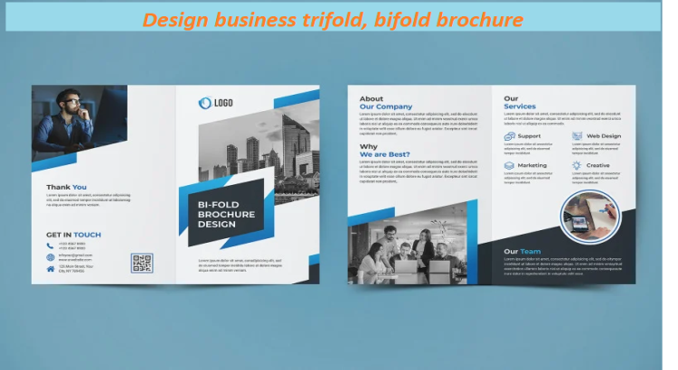 I will design business trifold, bifold brochure