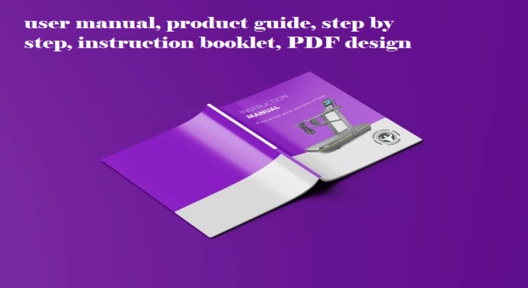 I will create user manual, product guide, step by step, instruction booklet, PDF design